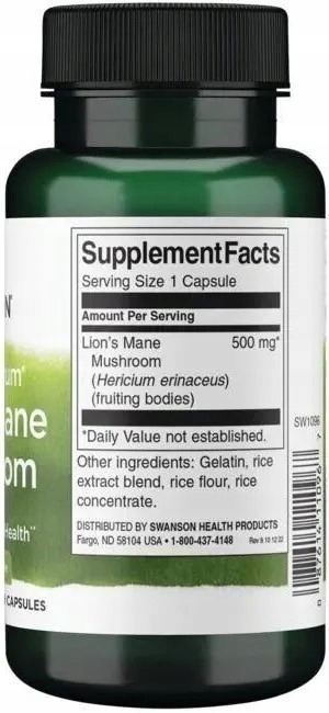SWANSON FS LIONS MANE (soplówka jeżowata) 60kaps