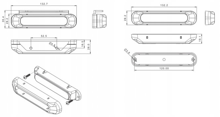 Lampy do jazdy dziennej Fristom FT-300 LED SET KOMPLET