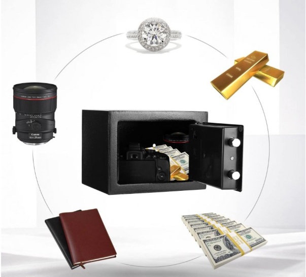 SEJF DOMOWY STALOWY KASETKA ZAMEK ELEKTRONICZNY CYFROWY SZYFR KLUCZ SOLIDNY