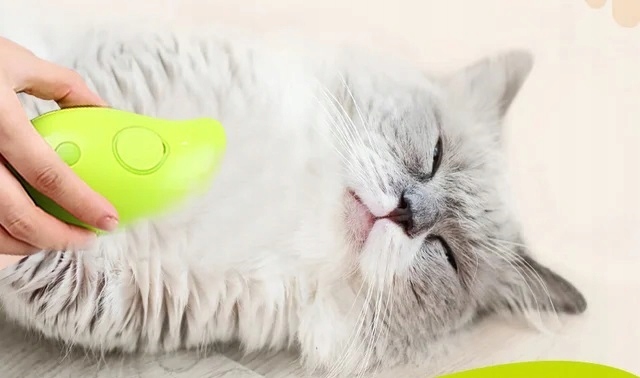 Szczotka Parowa z Masażem dla Kotów Pielęgnacja futra kota psów zwierząt