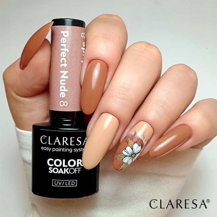 CLARESA PERFECT NUDE 1-8 LAKIER HYBRYDOWY ZESTAW KOLEKCJA BEŻE TPO FREE