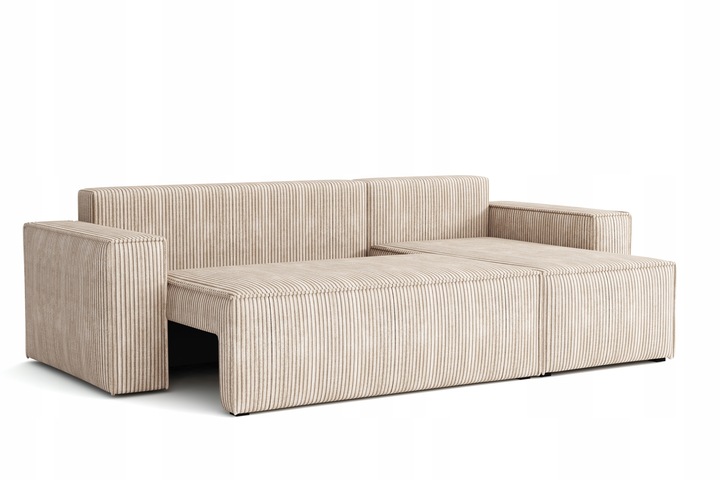 Narożnik Rozkładany BERGAMO Sztruks Rogówka z Funkcją Spania Pościel