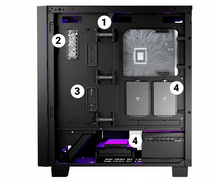 Gamingowa obudowa MODECOM VOLCANO PERUN APEX ARGB MIDI Black czarny