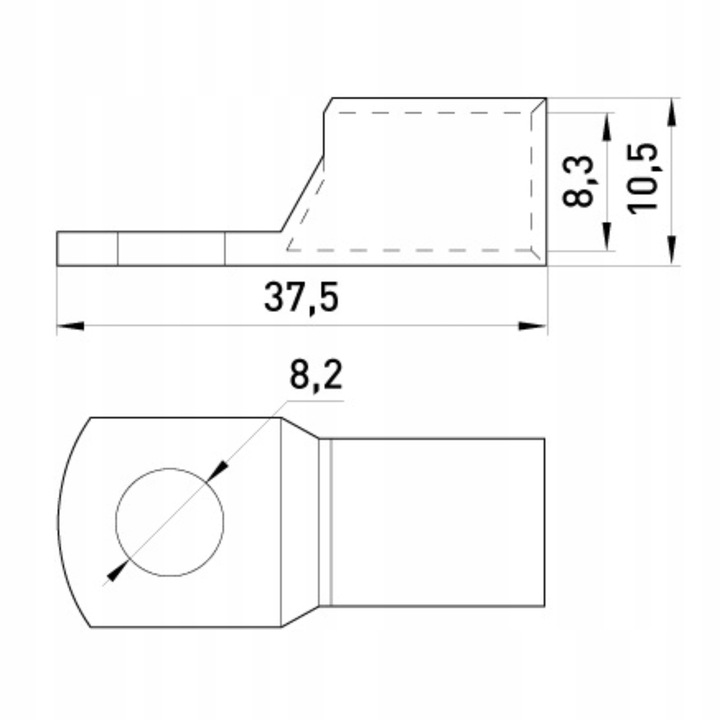10x KOŃCÓWKA KABLOWA MIEDZIANA OCYNOWANA KONEKTOR OCZKO CU 35mm2 M8,2