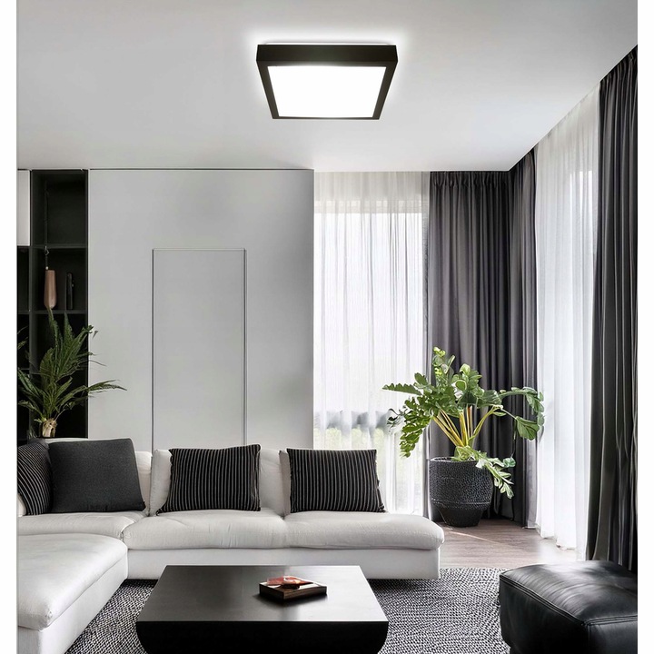 Lampa sufitowa LED PLAFON wisząca ścienna czarna 2x E27 Nowoczesna LX-909