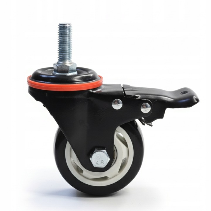OBROTOWE KÓŁKO 75mm Z HAMULCEM do 460kg TRZPIEŃ Gwint M12x30mm 1szt