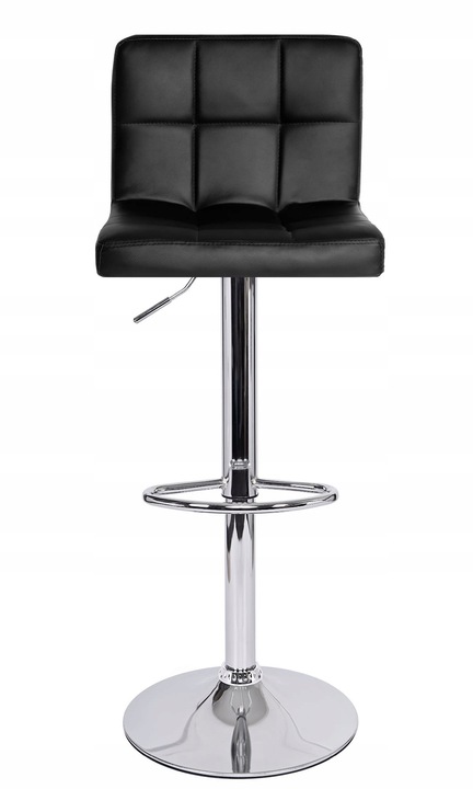 Hoker kuchenny obrotowy czarny z oparciem loft regulowany wysoki