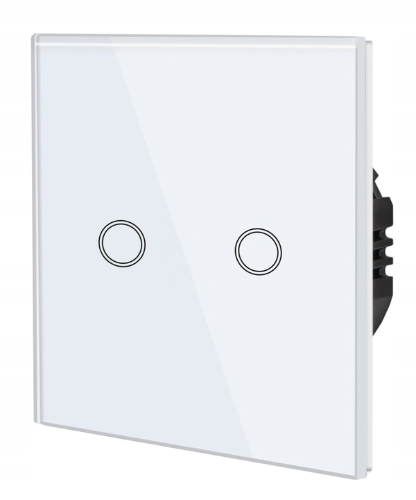 WŁĄCZNIK WYŁĄCZNIK ŚWIATŁA SZKLANY DOTYKOWY PODWÓJNY BIAŁY SZKŁO BIAŁE