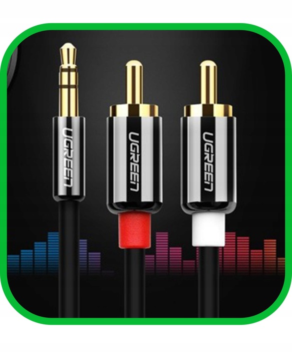 Kabel Przewód Audio JACK 3,5 mm 2x RCA Chinch STEREO 5M HQ Pozłacany