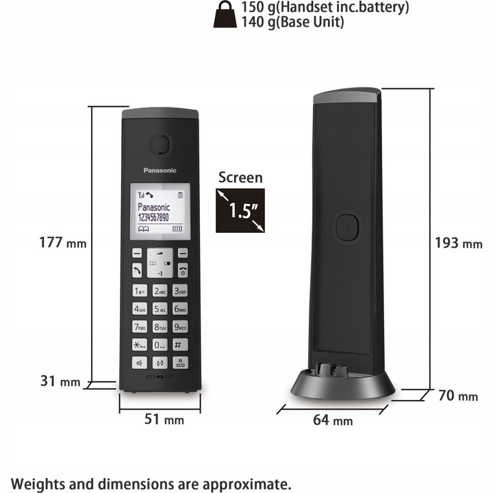 Telefon bezprzewodowy Panasonic KX-TGK210 DECT LCD