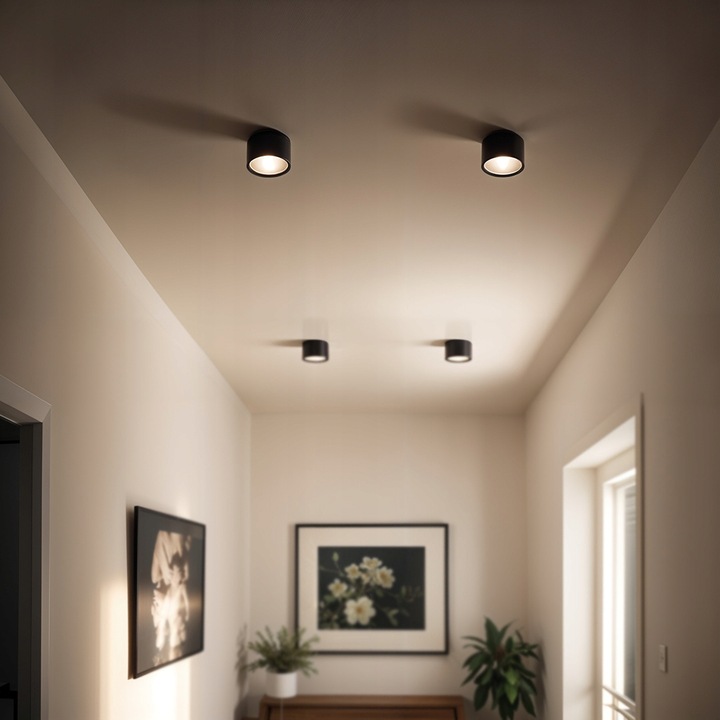 Oprawa Natynkowa Halogenowa Tuba LED Sufitowa Na Żarówkę GX53 Czarna