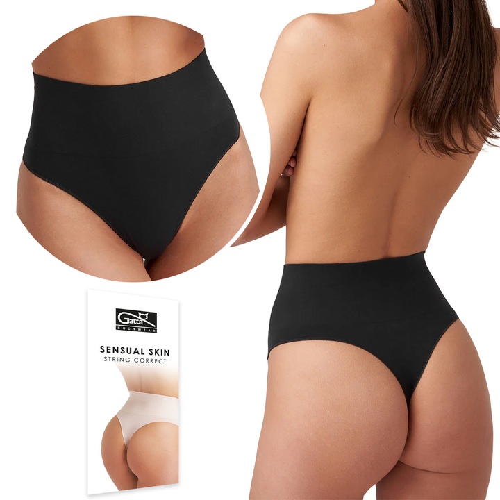 GATTA STRING CORRECT stringi z wysokim stanem majtki WYSZCZUPLAJĄCE - M