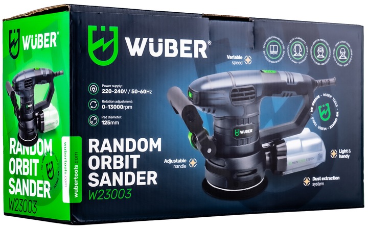 SZLIFIERKA MIMOŚRODOWA OSCYLACYJNA ELEKTRYCZNA WUBER Z REGULACJĄ 1300W