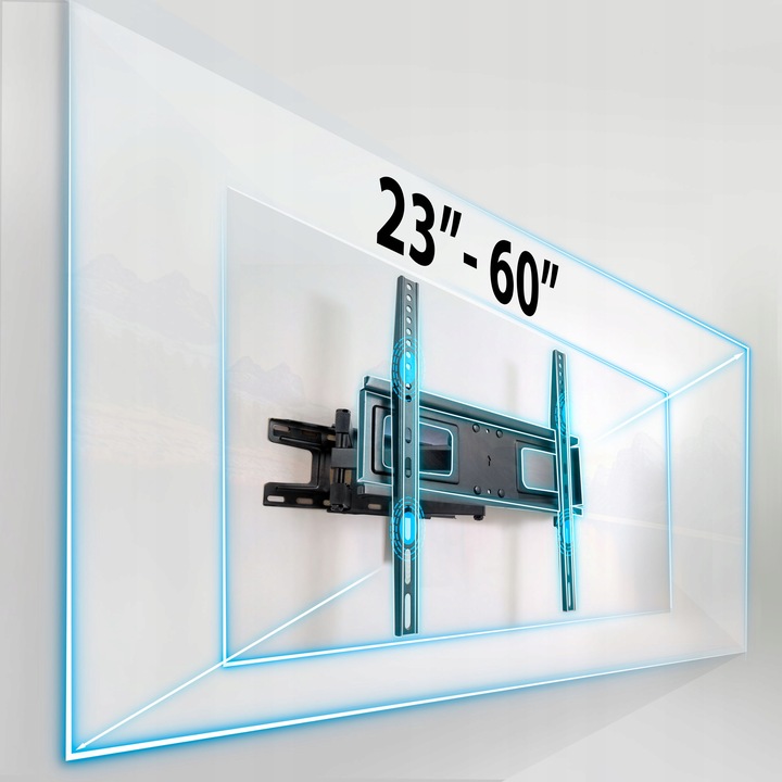 UCHWYT ŚCIENNY DO TELEWIZORA TV 23-60 cali wieszak obrotowy MEGA MOCNY