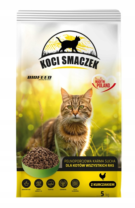 Karma dla kota Koci Smaczek z kurczakiem 5 kg Biofeed