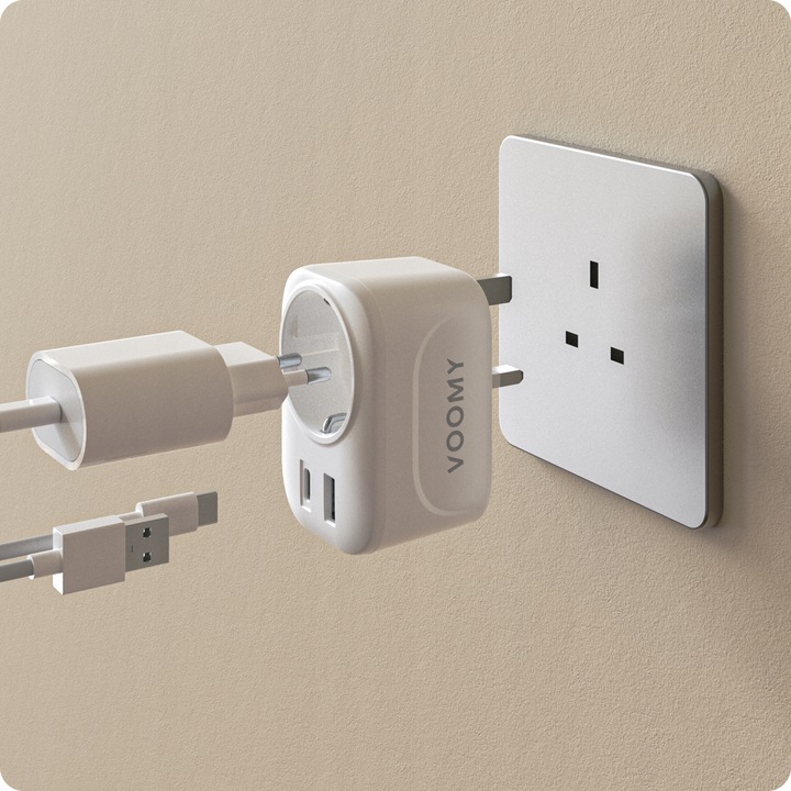 Uniwersalna Przejściówka ADAPTER Gniazda UK EU Ładowarka USB i USB-C