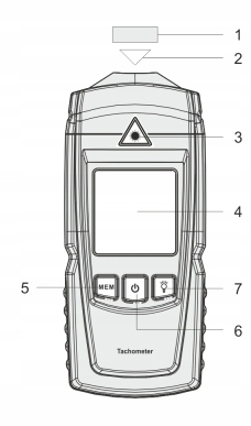 TACHOMETR LASEROWY OBROTOMIERZ CYFROWY MIERNIK OBROTÓW 99999 RPM LCD TAŚMY