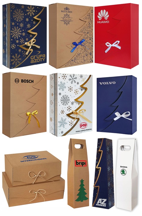 50 SZT - 1 SZT 15,77 ZŁ NETTO PUDEŁKO PREZENTOWE 35x25x10 CM CHOINKA 1605