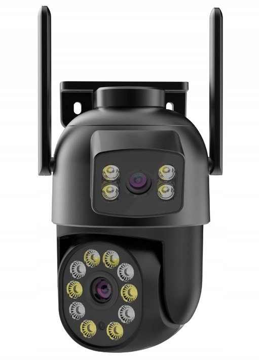 KAMERA ZEWNĘTRZNA OBROTOWA PODWÓJNA IP WiFi HD 5X ZOOM SMART DETEKCJA ALARM