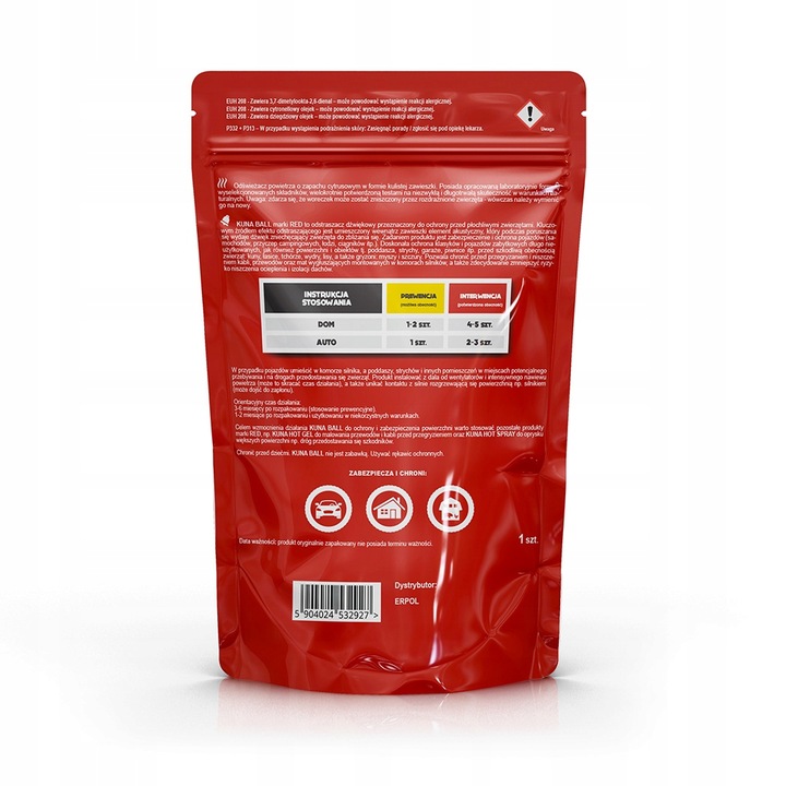 ODSTRASZACZ NA KUNY ŚRODEK ZAPACHOWY DO OCHRONY SAMOCHODU KUNA BALL 2