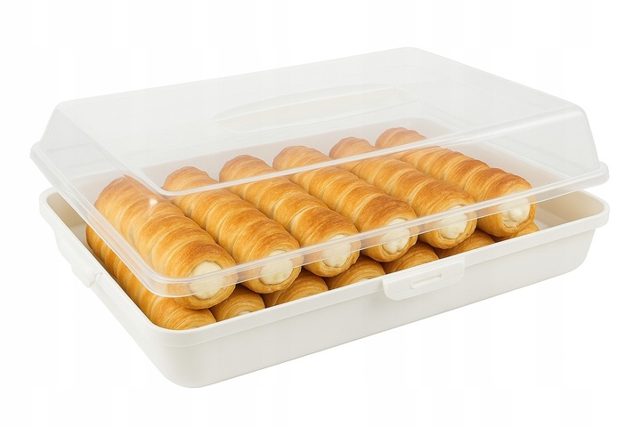 POJEMNIK NA CIASTO DUŻY BOX Z POKRYWĄ NA ŻYWNOŚĆ UCHWYT TRANSPORTER