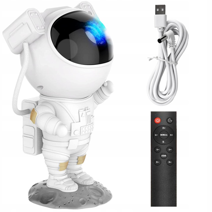 PROJEKTOR GWIAZD NIEBA DLA DZIECI RZUTNIK LED LAMPKA NOCNA ASTRONAUTA PILOT