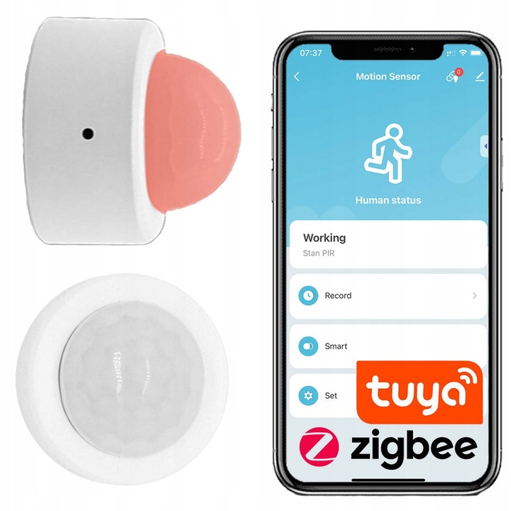 Czujnik RUCHU ZIGBEE 3.0 TUYA MINI PIR na baterie Inteligentny Smart Sensor