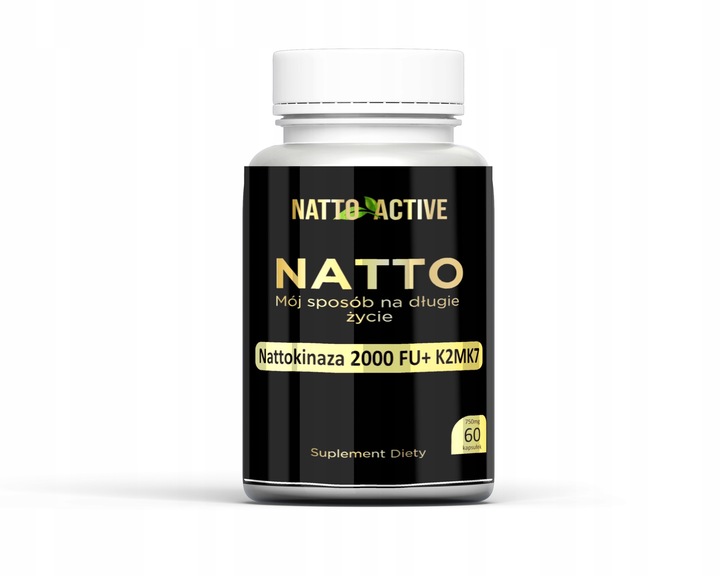 Natto Active Nattokinaza 100 mg 2000 FU witamina K2 MK7 – 60 kapsułek