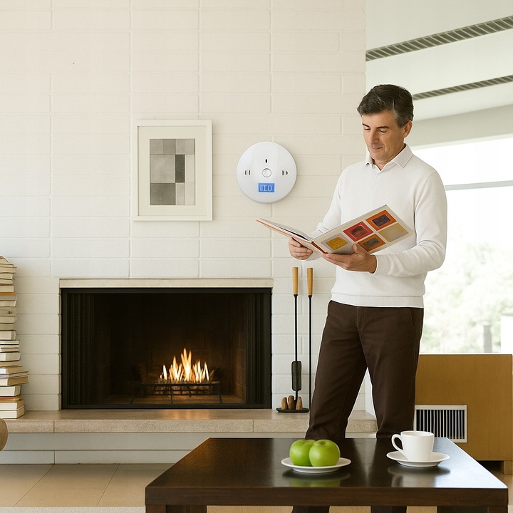 CZUJNIK CZADU GAZU CO LCD DETEKTOR TLENKU WĘGLA BEZPRZEWODOWY CERTYFIKOWANY