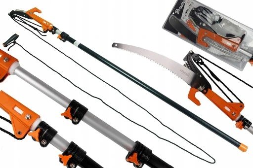 Piła teleskopowa z SEKATOREM do cięcia drzewa i gałęzi 3,75m KT-V1521-375