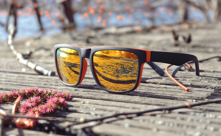 OKULARY PRZECIWSŁONECZNE Lustrzanki Polaryzacyjne Pomarańczowe + Etui UV400