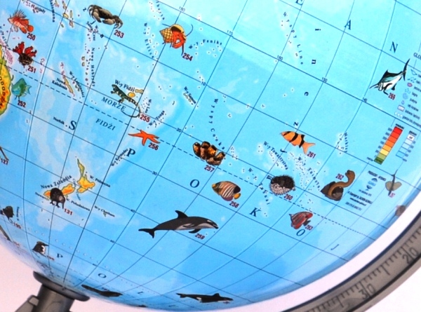 Globus ZOOLOGICZNY 220mm +książka karton APLIKACJA Produkt Polski zwierzęta