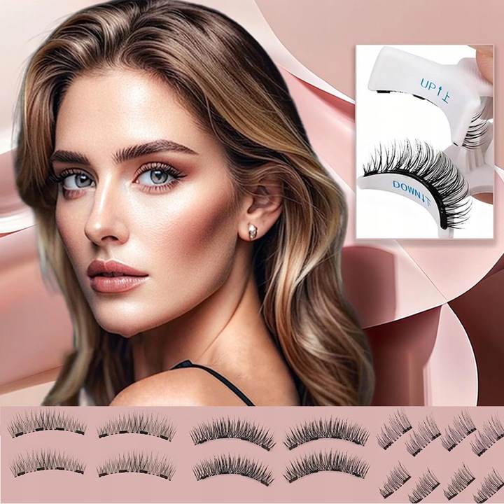 RZĘSY MAGNETYCZNE 8 PARY WIELOKROTNEGO UŻYTKU Z APLIKATOREM 3D