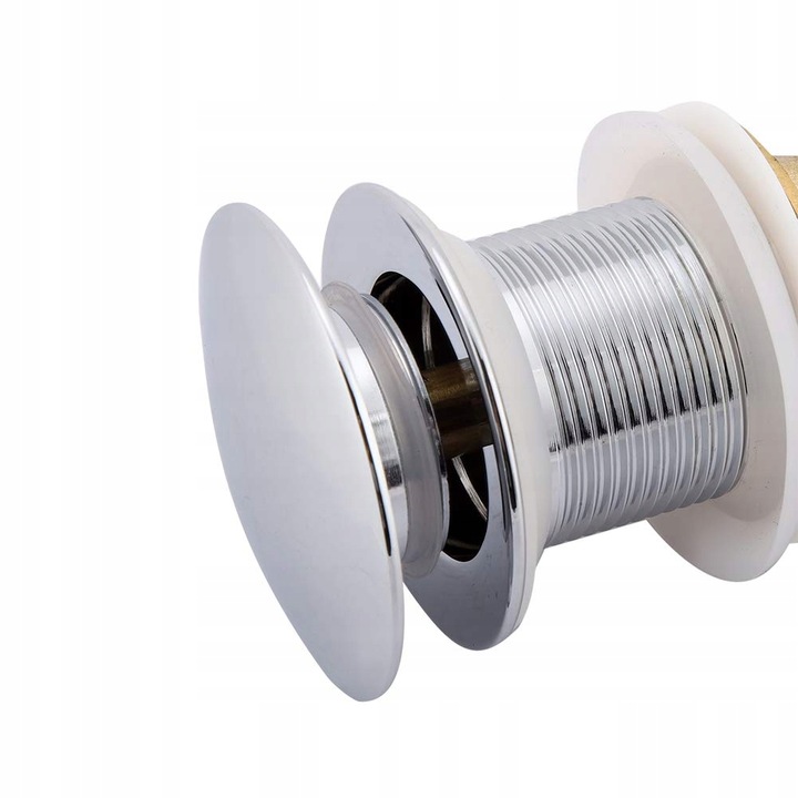 KOREK UMYWALKOWY AUTOMATYCZNY BEZ PRZELEWU klik klak SREBRNY