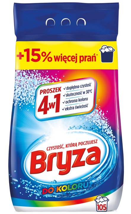 BRYZA 4w1 Proszek Do Prania KOLORÓW Czystość Świeże Pranie 6,825 kg