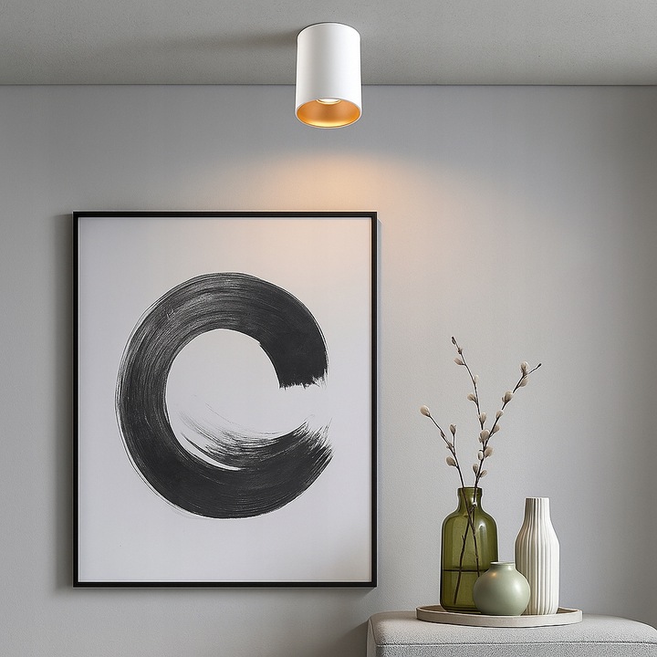 Oprawa Halogenowa sufitowa Natynkowa Tuba LED GU10 spot BIAŁY ZŁOTY