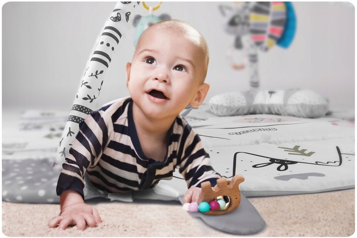 MATA EDUKACYJNA DLA NIEMOWLĄT INTERAKTYWNA RICOKIDS DUŻA SZARA + GRATIS