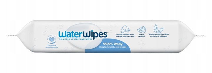 Chusteczki nawilżane WaterWipes BIO 24 x 60 99,9% wody dla skóry delikatnej
