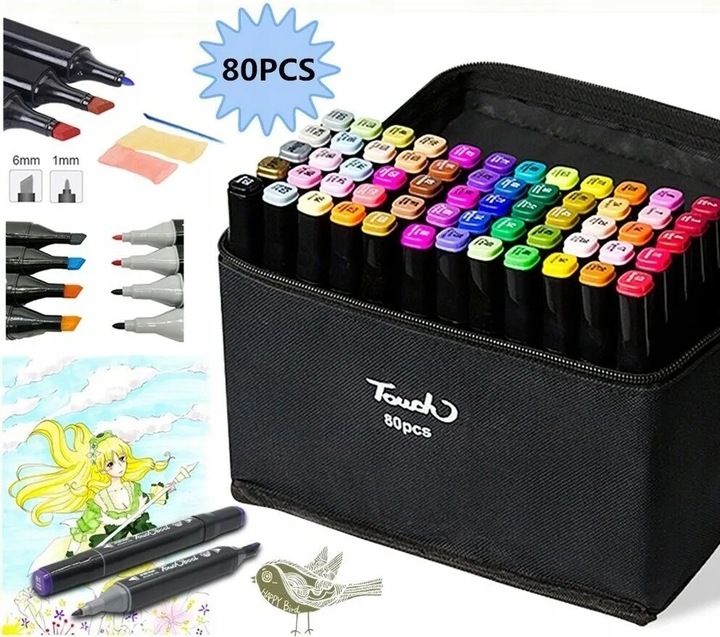 Dwustronne MARKERY PISAKI alkoholowe 80pcs (C024)