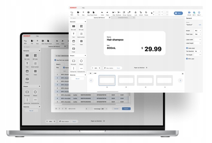 NIIMBOT B21 Drukarka Termiczna NAKLEJKI Bluetooth + POKROWIEC na DRUKARKĘ