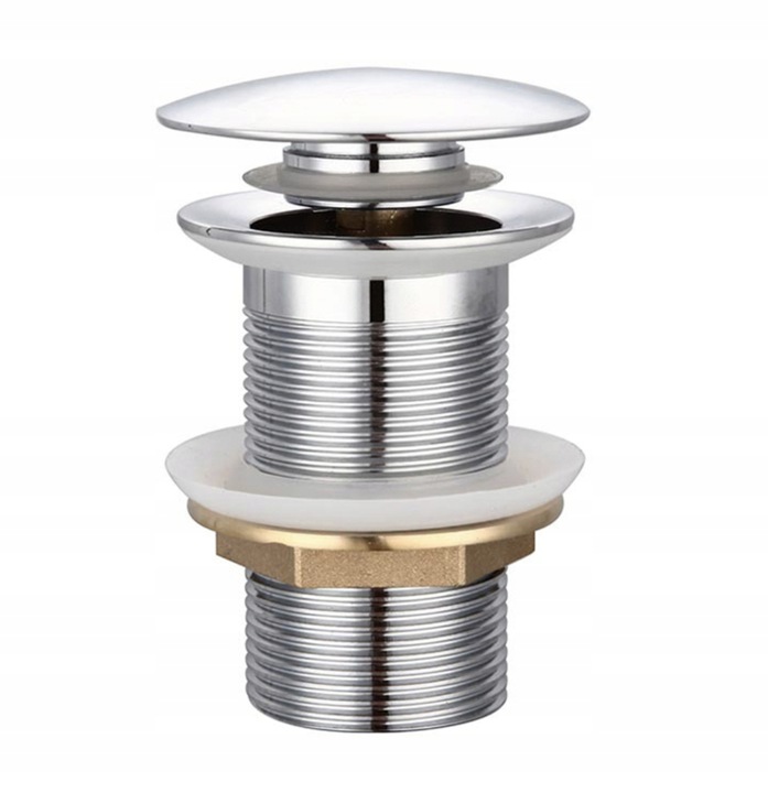 KOREK UMYWALKOWY SREBRNY KLIK-KLAK BEZ PRZELEWU do umywalki chrom połysk