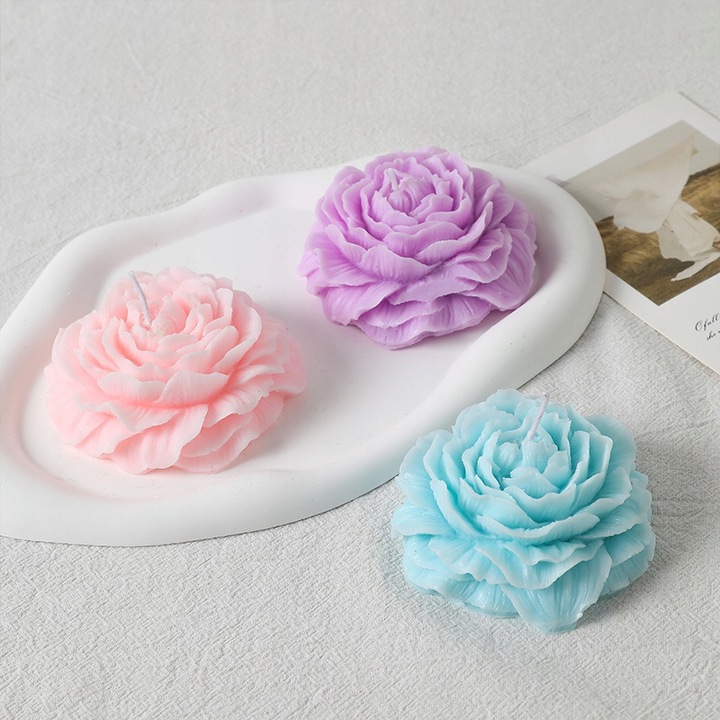 Forma silikonowa KWIAT PIWONII 3D - do świec, wosku, mydła, odlewu i gipsu