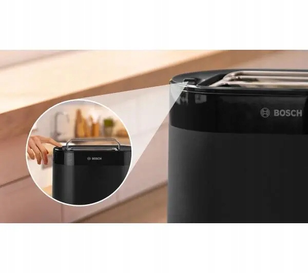 Toster Bosch MyMoment TAT2M123 Ruszt do bułek Rozmrażanie 950W Czarny
