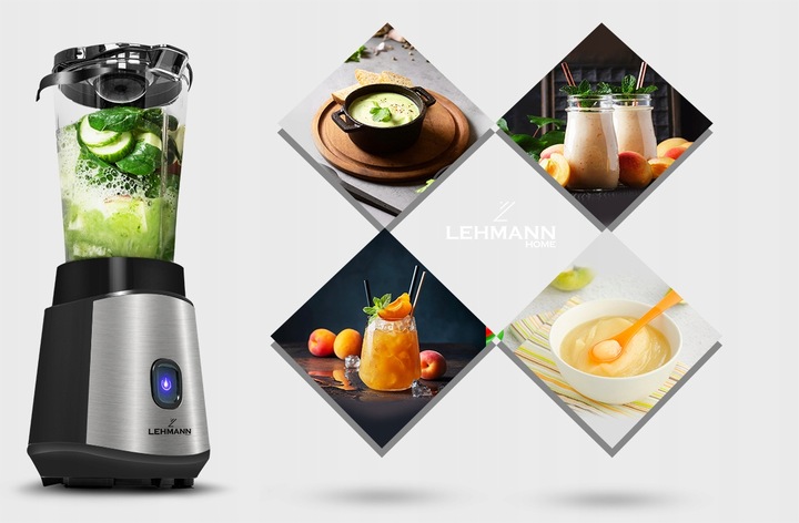 BLENDER KIELICHOWY DO SMOOTHIE KOKTAJLI 1200W MIKSUJE KRUSZY LÓD 2x