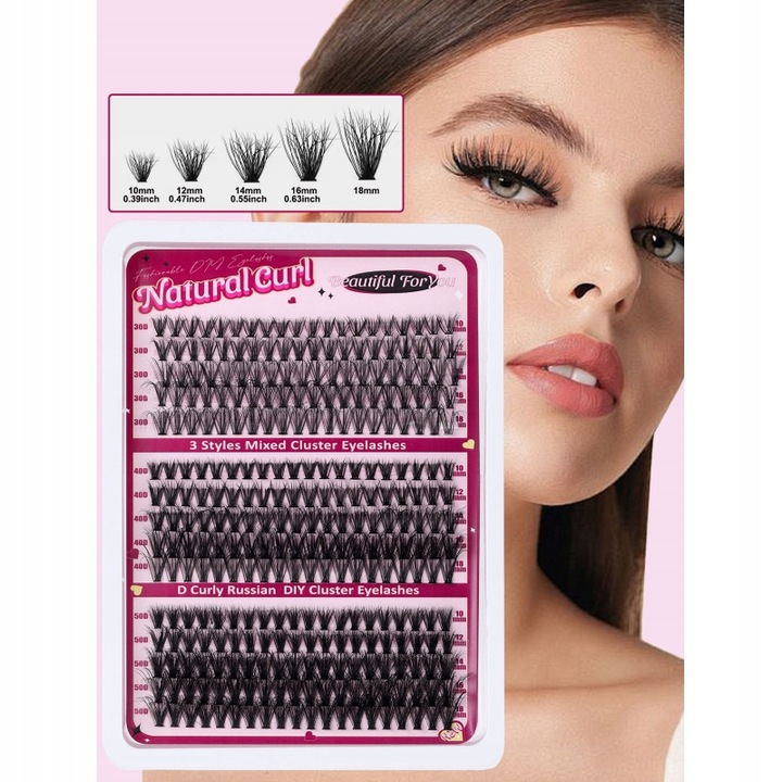 300 SZT SAMODZIELNEGO PRZEDŁUŻANIA RZĘS D CURL CLUSTER IN LASHES PREMIUM