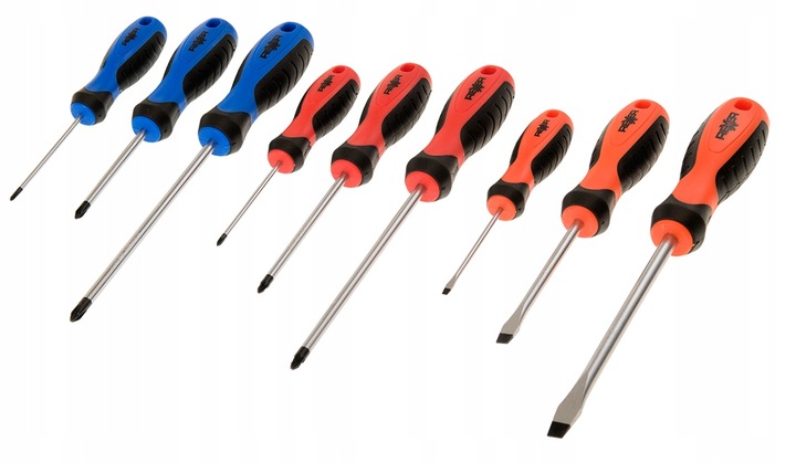 ZESTAW ŚRUBOKRĘTÓW WKRĘTAKÓW Z MAGNESEM 9 szt.