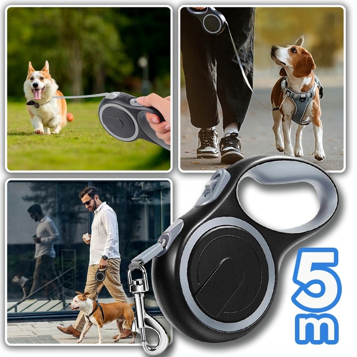 SMYCZ DLA PSA DŁUGA 5m Smycz automatyczna 15kg