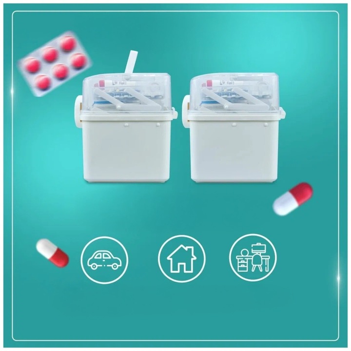 Organizer na leki skrzynka kuferek pojemnik tabletki zamykany