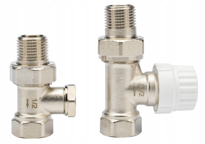 ZESTAW TERMOSTATYCZNY PROSTY ZAWÓR ZASILAJĄCY POWROTNY GŁOWICA DO