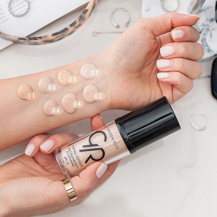 Golden Rose Podkład i Korektor 2w1 Kryjący Total Cover 30 ml 06 TAUPE